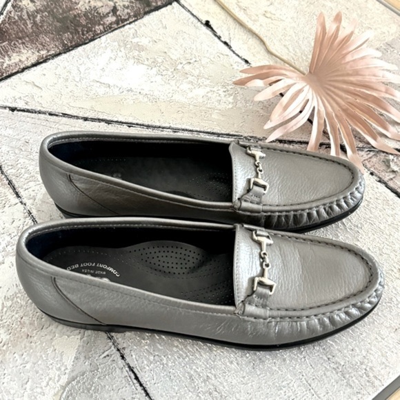 SAS Tripad Comfort Metro Womens Gray Leather Loafers Horse Bit Sz 9.5 S Narrow - Picture 8 of 14